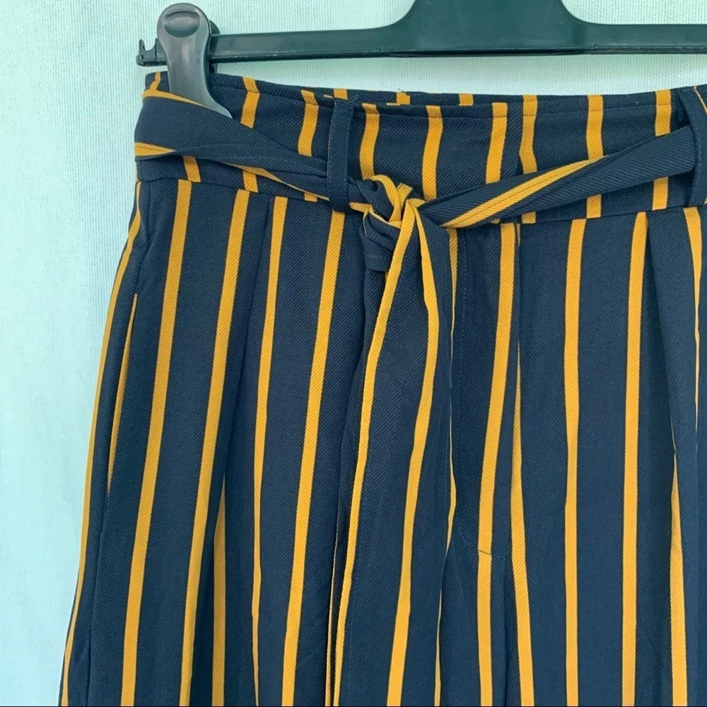 Windsor // Navy, Orange Striped Wide Leg Pants size Small ap2